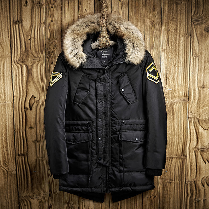 Herren Winterparka mit abnehmbarem Kunstpelzkragen und praktischen Taschen WW