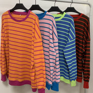Damen lässiger und bequemer Pullover mit strukturiertem Rippenmuster und weitem Schnitt WW