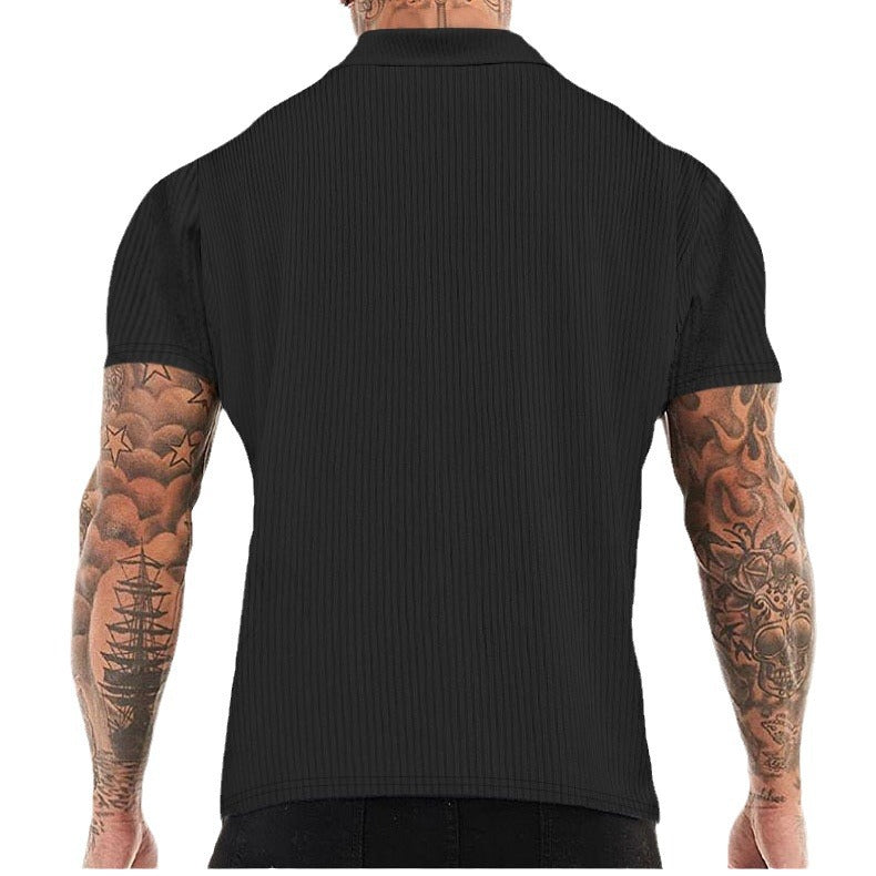 Herren Kurzarm Hemd mit strukturiertem Gewebe und modernem Kragen W&W Mode