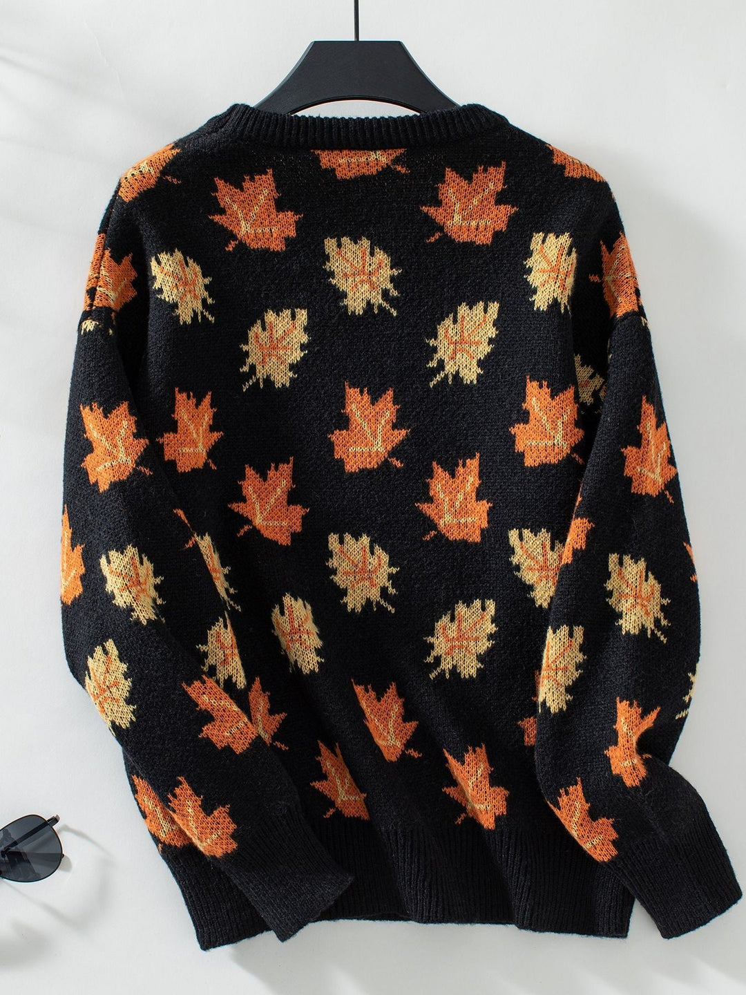 W&W Mode Maple Leaf Jacquard Freizeit Pullover Sweater