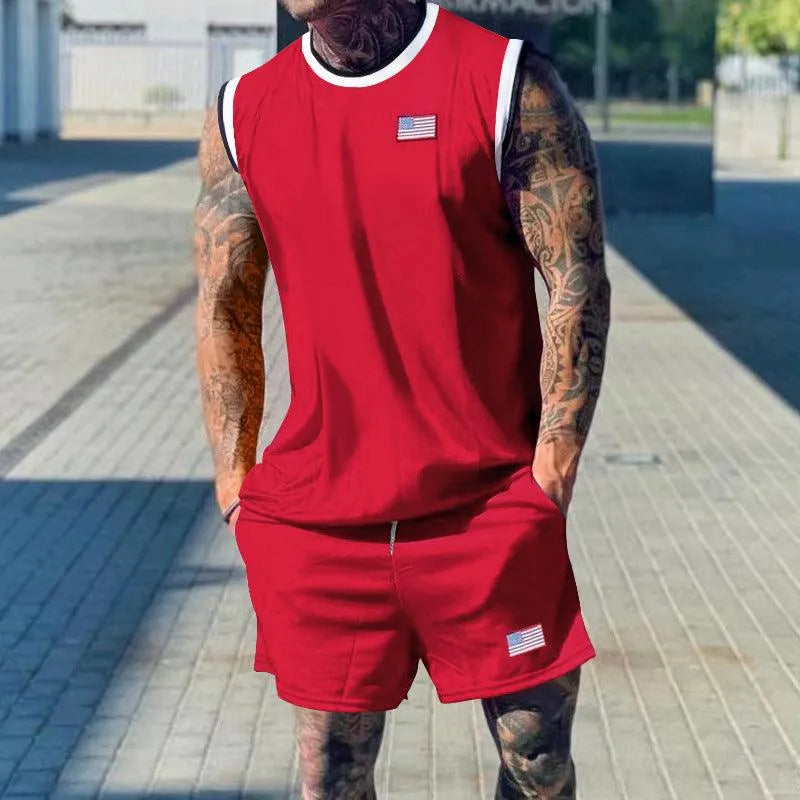 W&W Mode | Set von lässigen Sportshorts und Kurzarmshirts für Herren