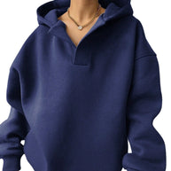 Damen Oversized Hoodie mit modernem Kragen und lässiger Passform WW