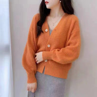 Damen Bequeme Strickjacke mit weiten Ärmeln und dezentem Rippdesign WW