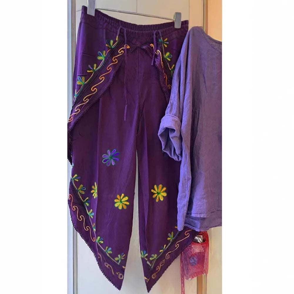 Damen Lockere Leinenbluse mit lässigem Schnitt und Rollärmeln W&W Mode