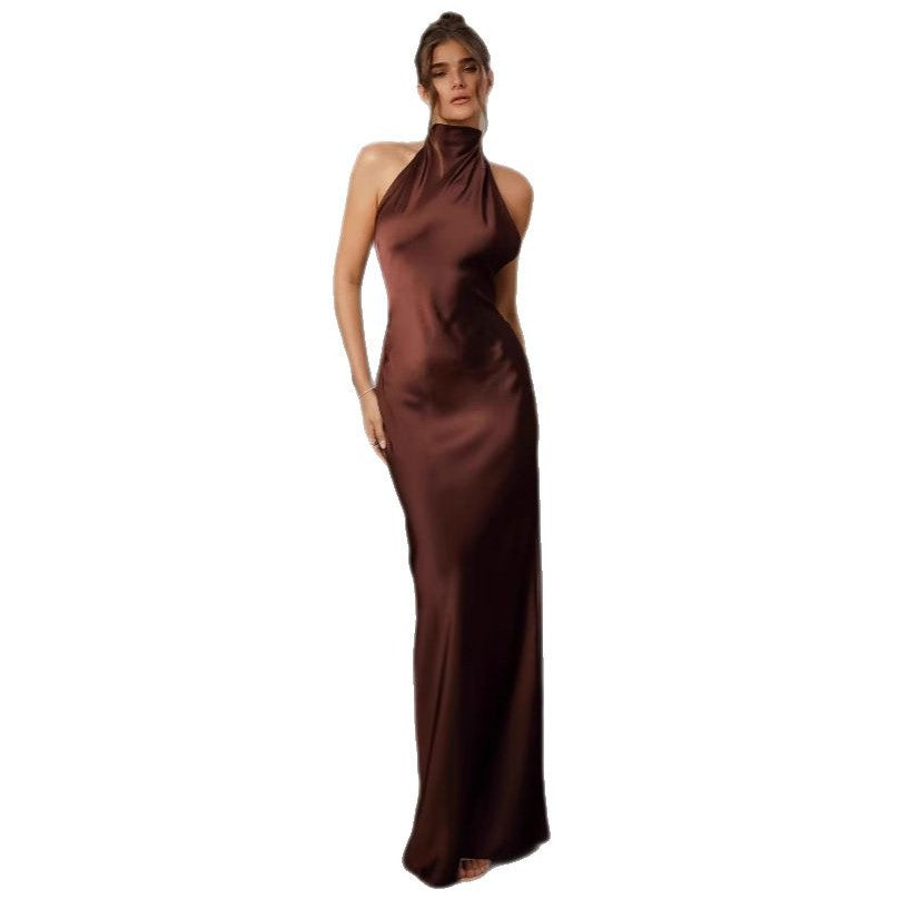 Damen Abendkleid mit elegantem Rückenausschnitt und fließendem Stoff WW