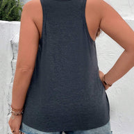 Damen ärmelloses Freizeitshirt mit trendigem Grafikdesign WW