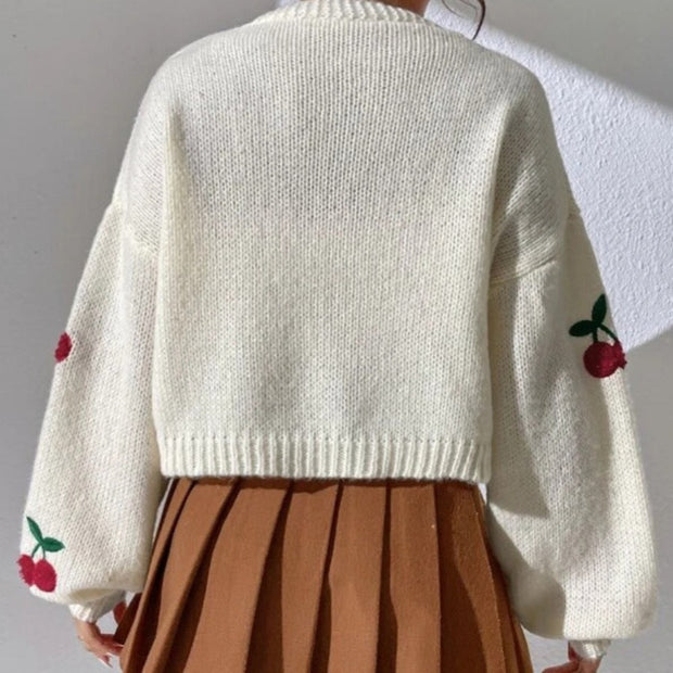Damen Strickjacke mit floralem Stickdesign WW