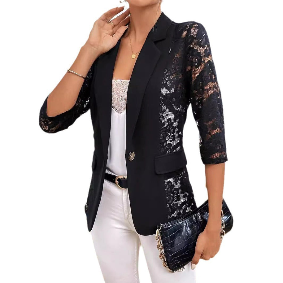 WW | Spitzenbesatz Kleine Blazer-Oberteil
