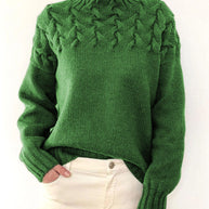 WW Einzigartiger geflochtener Rollkragenpullover