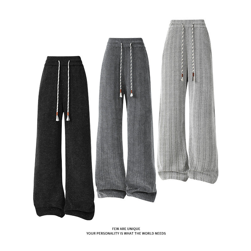 Damen weite Haremshose mit elastischem Bund und trendy Zickzackmuster WW