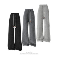Damen weite Haremshose mit elastischem Bund und trendy Zickzackmuster WW