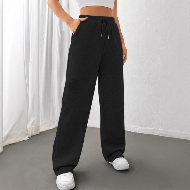 Damen Bequeme Freizeithose mit weitem Bein WW