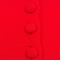 Damen Strickjacke mit Rüschenkragen und dekorativen Knöpfen WW