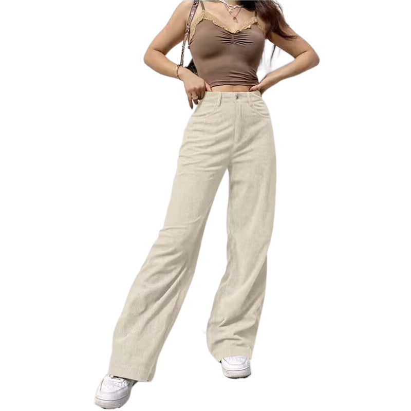 Damen Bequeme und stylische Cargo-Hose mit weitem Schnitt und Seiten-Taschen WW