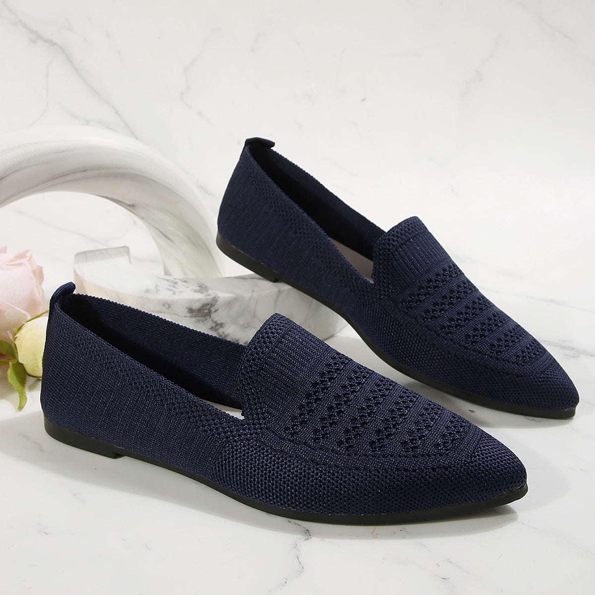 Damen Slipper mit atmungsaktivem Strickmaterial WW