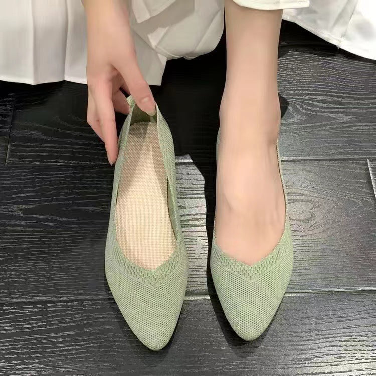 Damen Atmungsaktive Strickspitze Ballerinas WW