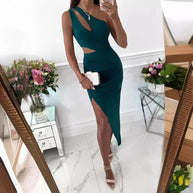 Damen Elegantes One-Shoulder-Kleid mit asymmetrischem Saum und raffinierten Cut-Outs WW
