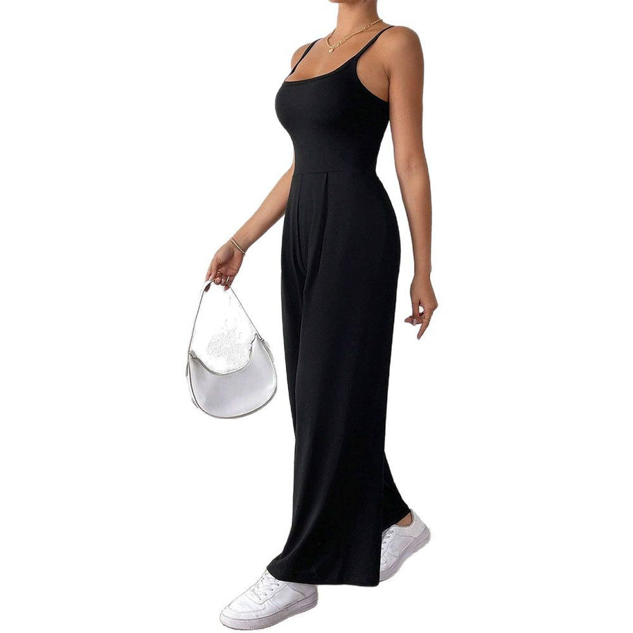 Damen legerer Jumpsuit mit schmalen Spaghetti-Trägern und fließendem Schnitt W&W