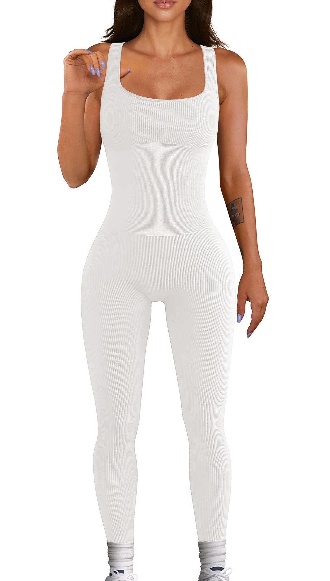 Damen Sportlicher Bodycon-Jumpsuit WW
