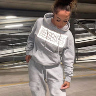 Damen Sportliches Freizeit-Sweatshirt und Jogginghose Set mit praktischem Kängurutaschen-Design WW