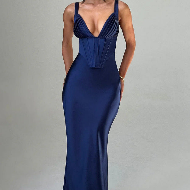 Damen Abendkleid mit Korsett-Oberteil und schimmerendem Finish WW