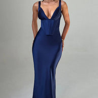 Damen Abendkleid mit Korsett-Oberteil und schimmerendem Finish WW