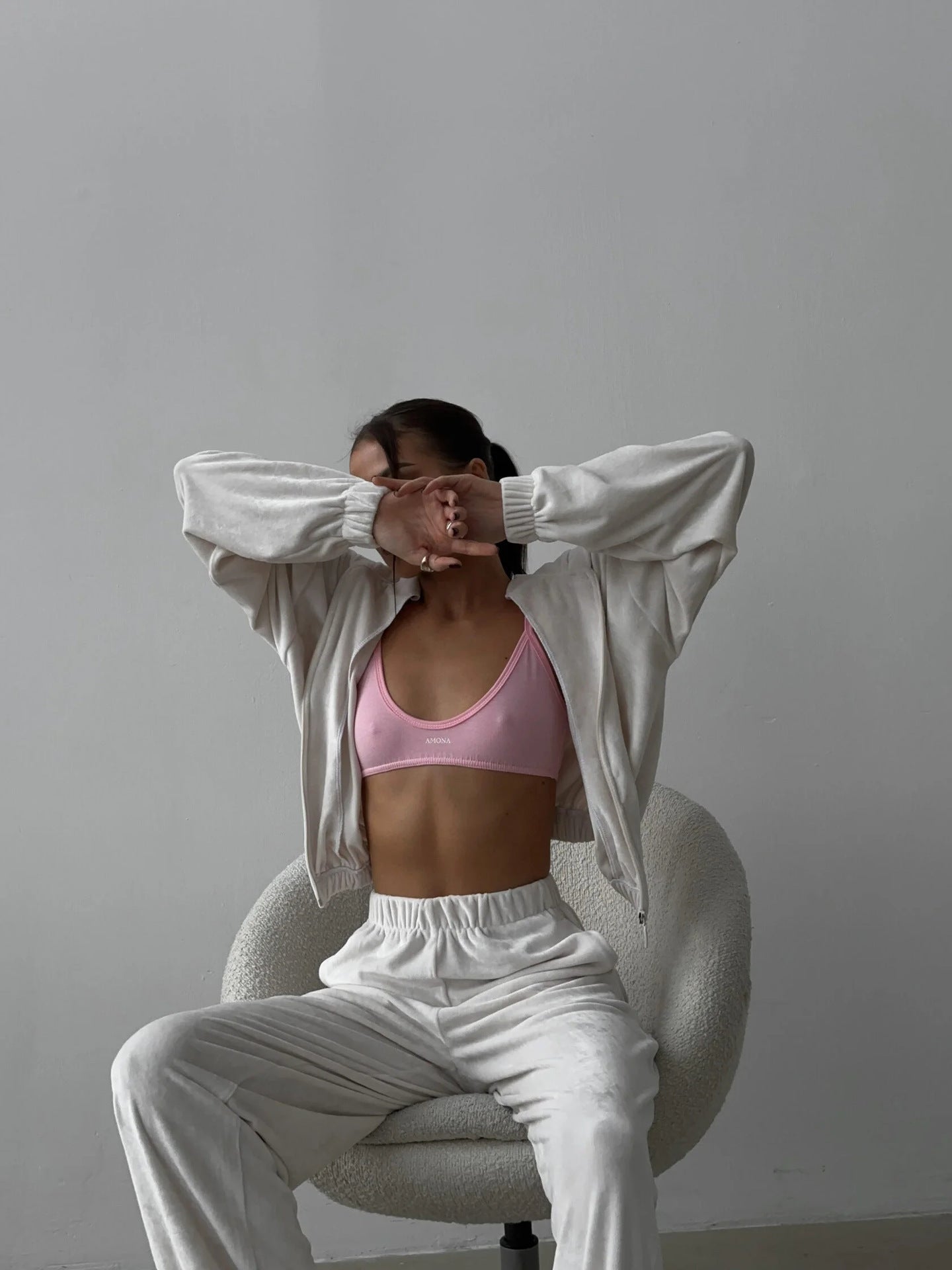 Damen Sportliches Velvet Loungewear-Set WW
