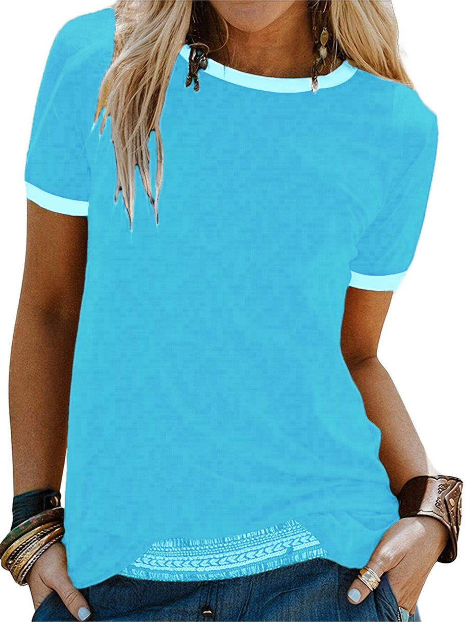 Damen T-Shirt mit kontrastierenden Ärmeln WW