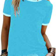 Damen T-Shirt mit kontrastierenden Ärmeln WW