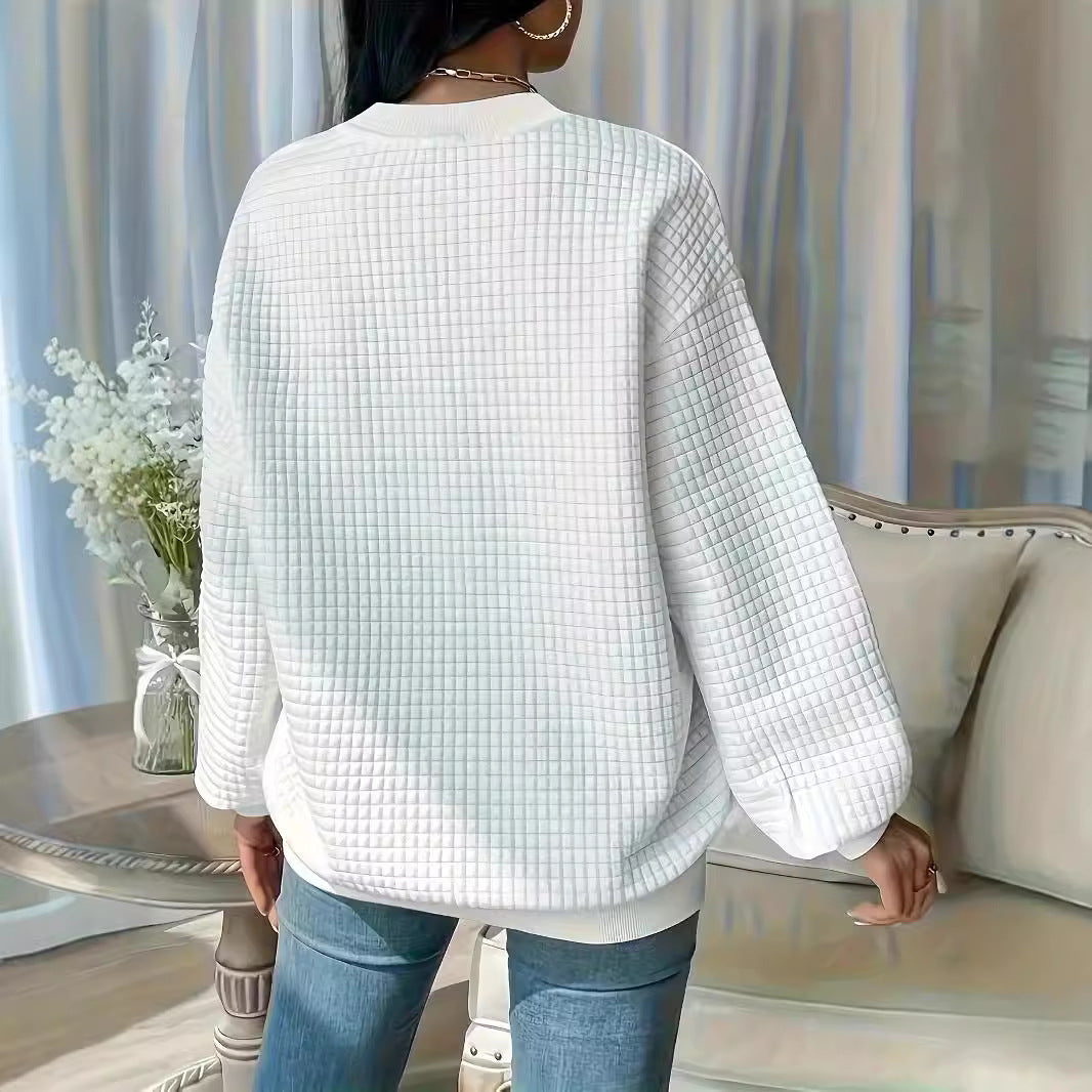 Damen Pullover mit strukturiertem Waffeldesign und lässigem Schnitt WW