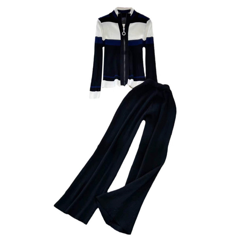 Damen sportliches Cardigan und Schlaghosen-Set WW