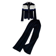 Damen sportliches Cardigan und Schlaghosen-Set WW
