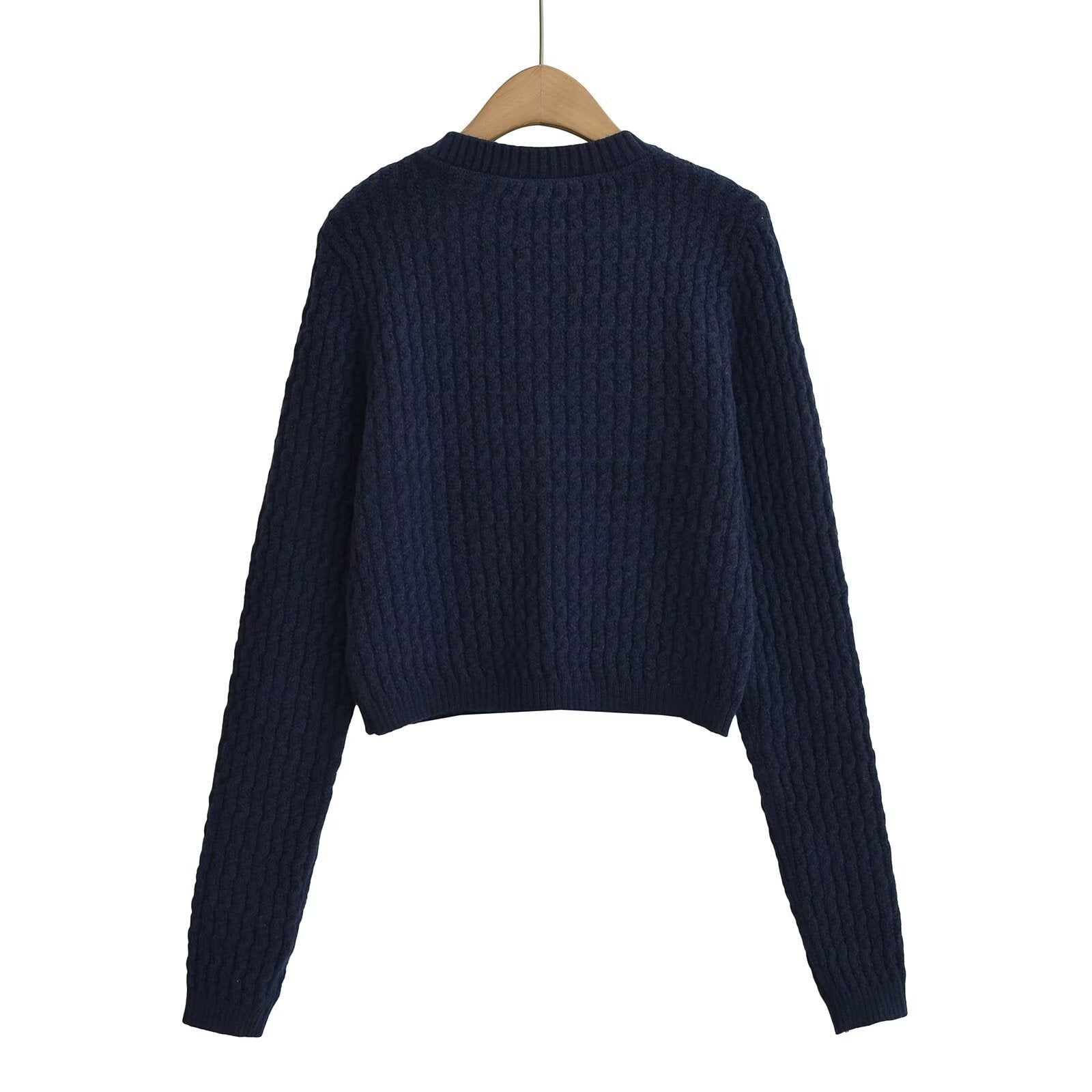 Damen Strickjacke mit strukturiertem Design und goldenen Knöpfen WW