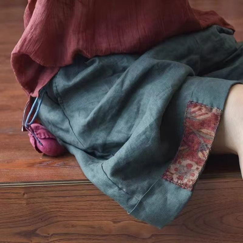 Damen Relaxed Fit Leinen Cargo Shorts mit stilvollen Details WW