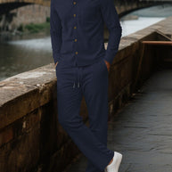 Herren eleganter Freizeitanzug mit strukturierter Oberfläche und praktischen Taschen WW