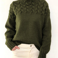 WW Einzigartiger geflochtener Rollkragenpullover