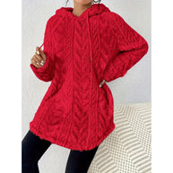 Damen bequemer Kapuzenpullover mit strukturiertem Design WW