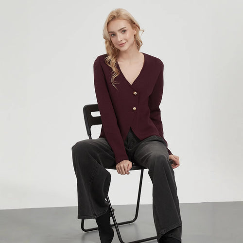 Damen Strickjacke mit eleganten Knopfdetails WW