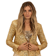 Damen Glitzernder Blazer mit Paillettenbesatz und elegantem Schnitt WW