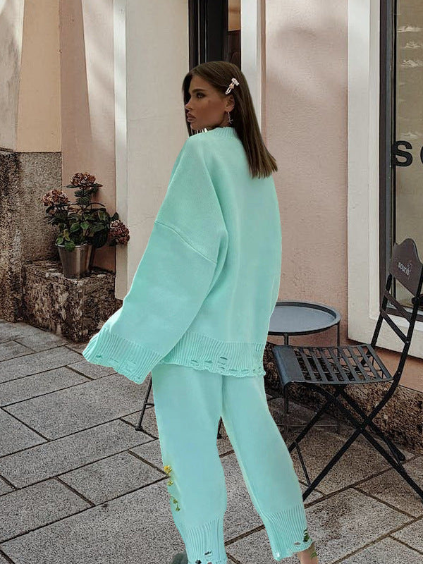 Damen Strickanzug mit oversized Schnitt und modischen Details WW