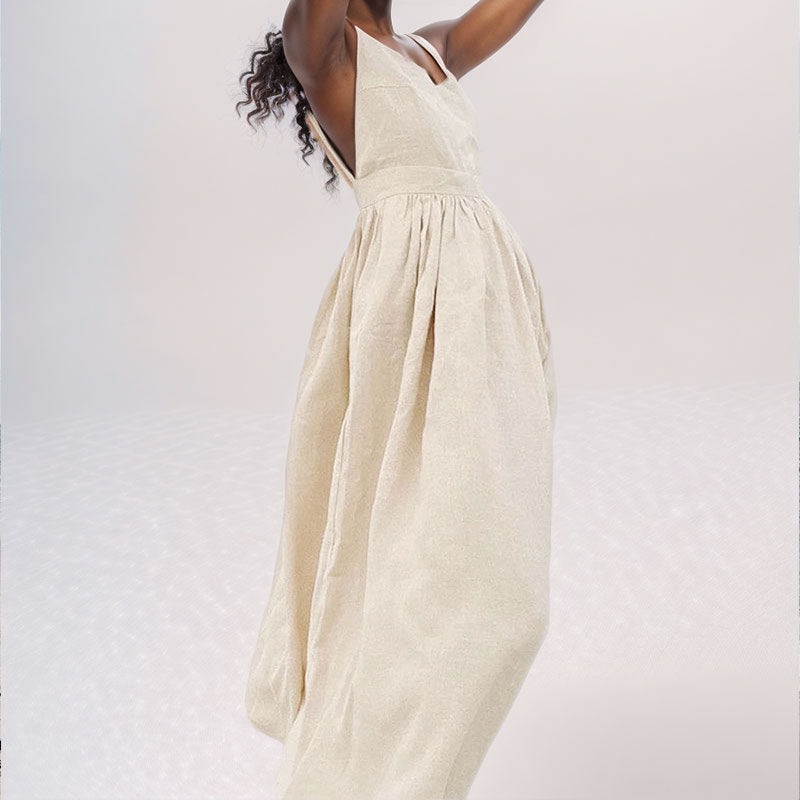Damen Maxikleid mit verstellbaren Trägern und eleganter Taillierung W&W Mode
