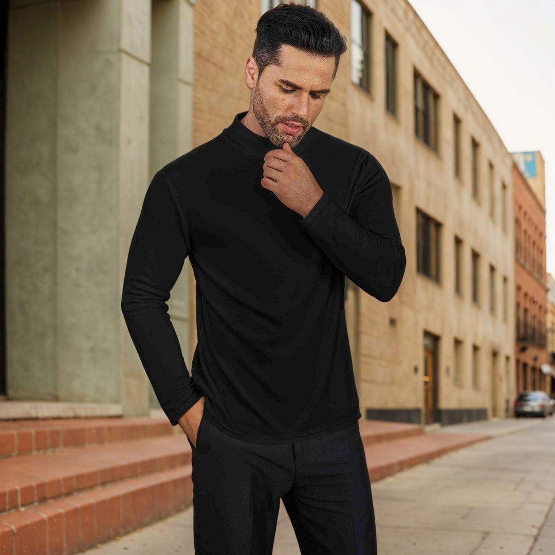 Herren Stehkragen Pullover aus weichem Baumwollmix W&W Mode
