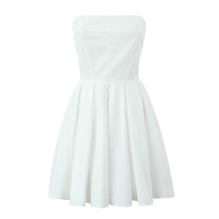 Damen Baumwoll-Wickelkleid mit schulterfreiem Design WW