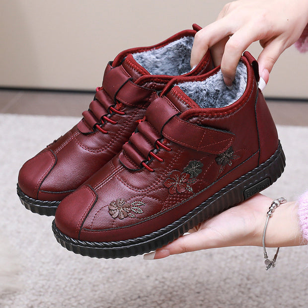 Damen Stiefel mit Blumenstickerei WW