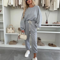 Damen bequeme Sweatshirt-Hosen-Kombination WW