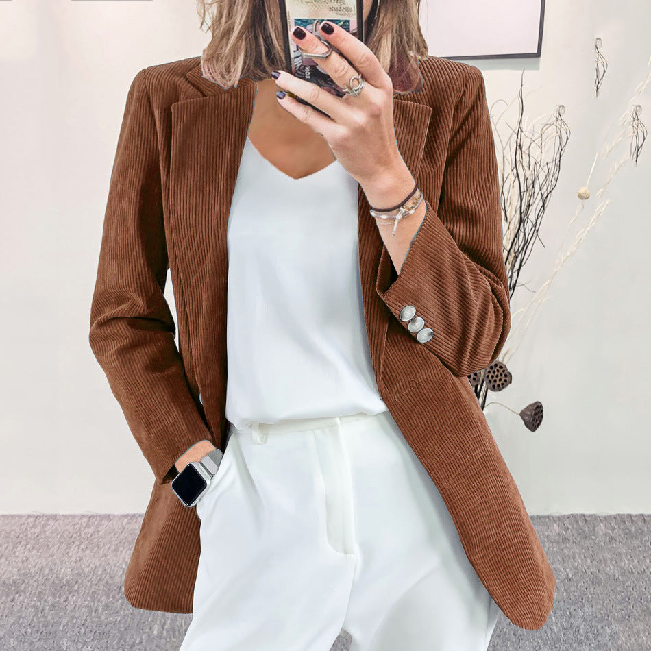 Damen Cordblazer mit feiner Textur und eleganten Details WW