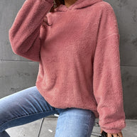 Damen Kuscheliger Hoodie mit Peter Pan Kragen WW