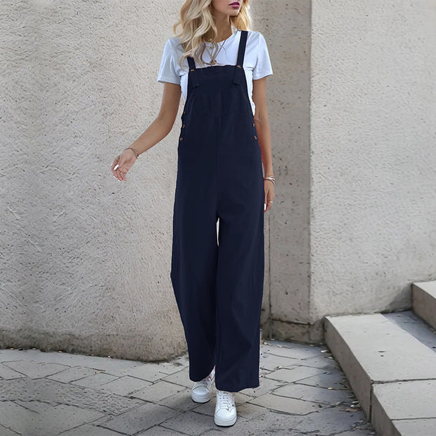 Damen Latzhose im relaxierten Palazzo-Stil mit praktischen Taschen und verstellbaren Trägern WW