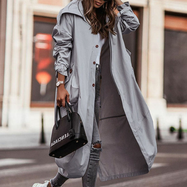Damen Wasserabweisender Parka mit Kapuze und praktischen Taschen WW