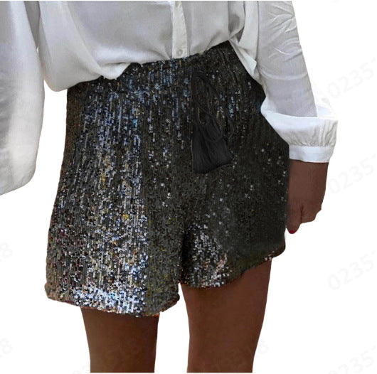 W&W Mode | Pailletten Sommer Shorts Mit Elastischem Bund Leicht & Stilvoll